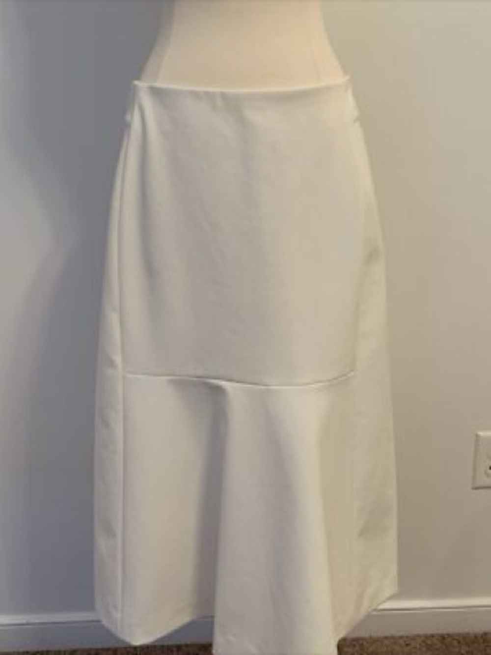 Madewell white Midi Skirt with Panel Detail